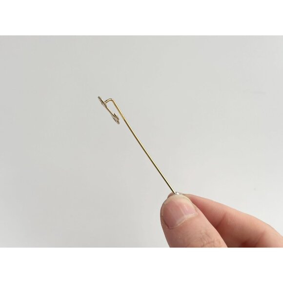 Letter "L" Scripted Monogrammed Vintage Gold Colored Stick Pin - Picture 5 of 8